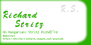 richard stritz business card